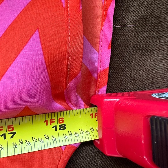 Amanda Uprichard Orange & Red Geometric V Neck Mini Dress 100% Silk Chev… - Picture 12 of 13